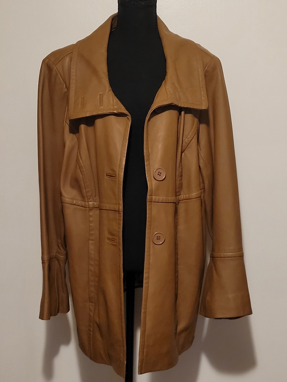 Vintage Excelled Collection 1XL Cognac Brown Leather Jacket Coat